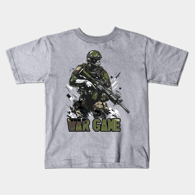 Badass War Game Kids T-Shirt by aswIDN